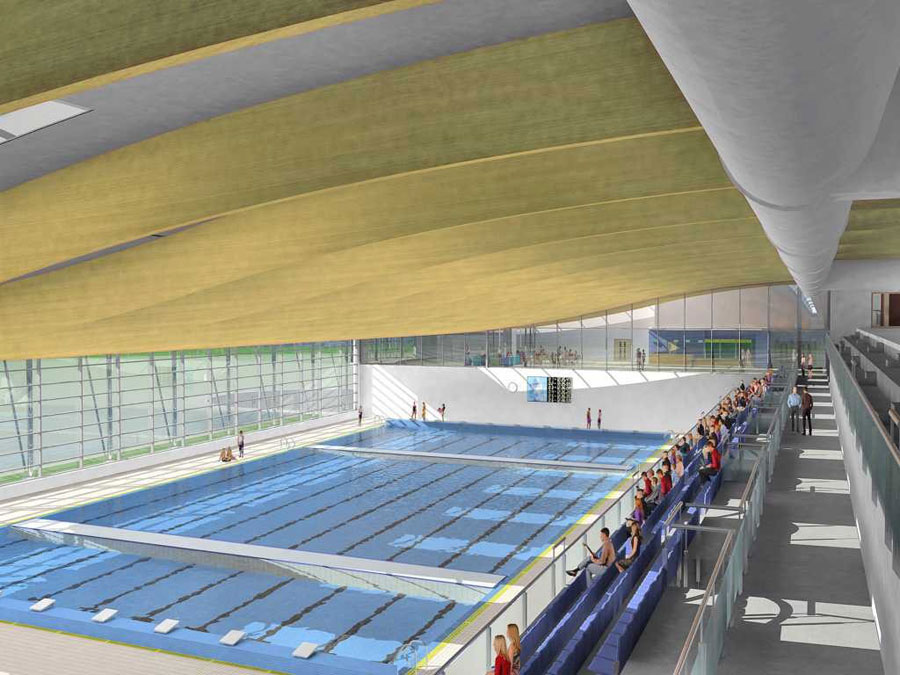 Artist's impression of interior of Bangor's planned Olympic-sized swimming pool