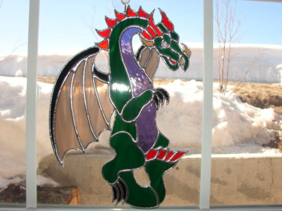 celtic dragon suncatcher by grassymtarts on Etsy
