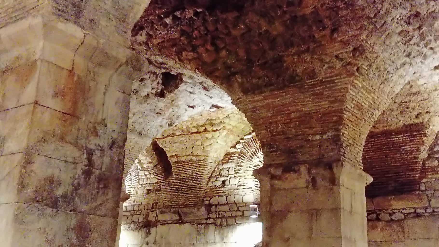 Basement of Diocletian's Palace, circa 295 CE. Split, Croatia, February, 21 2022